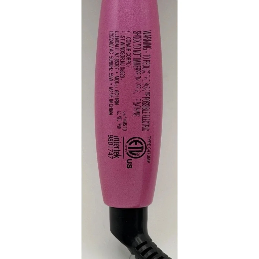 Conair Heated Straightening Brush Womens Pink Ceramic BC11RN Travel Child Girls